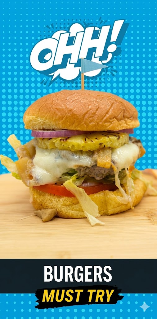 Juicy burger with melted cheese